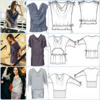 3 modelos diferentes de camiseta o minivestido