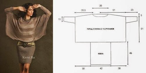 patrón vestido de punto