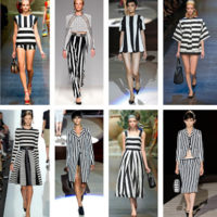 2 patrones de vestido y blusa a rayas