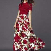 patron gratis falda larga hippie estilo Doce & Gabbana