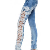 personalizar un pantalón con encaje o ganchillo
